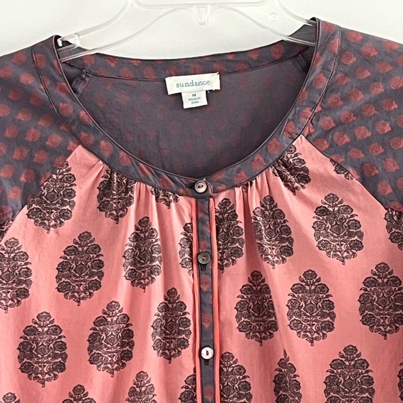 Sundance Stories to be Told Blouse Top 100% Cotton Button Front Boho Size M - Picture 2 of 13